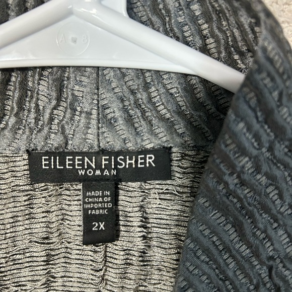 Eileen Fisher silk Charcoal Textured Jacket career casual 2X - Picture 11 of 11